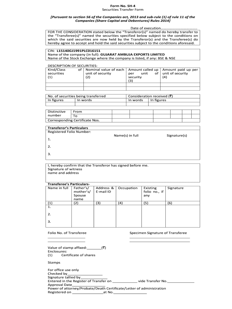 Share Transfer Form