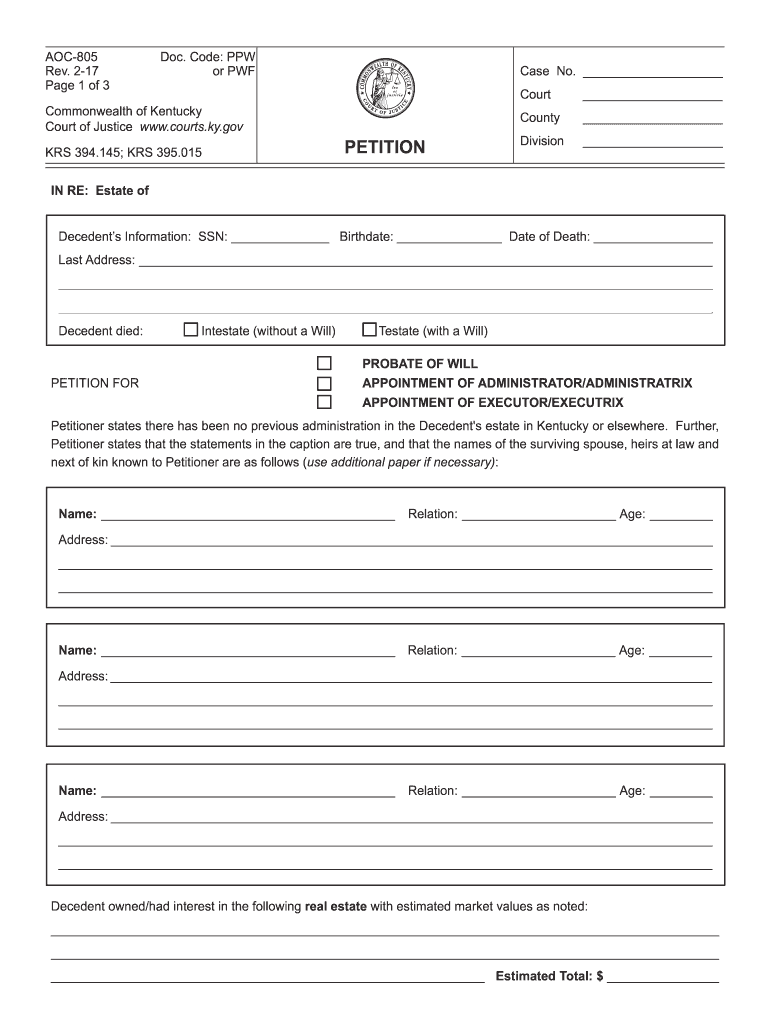  Aoc 805 Form 2017