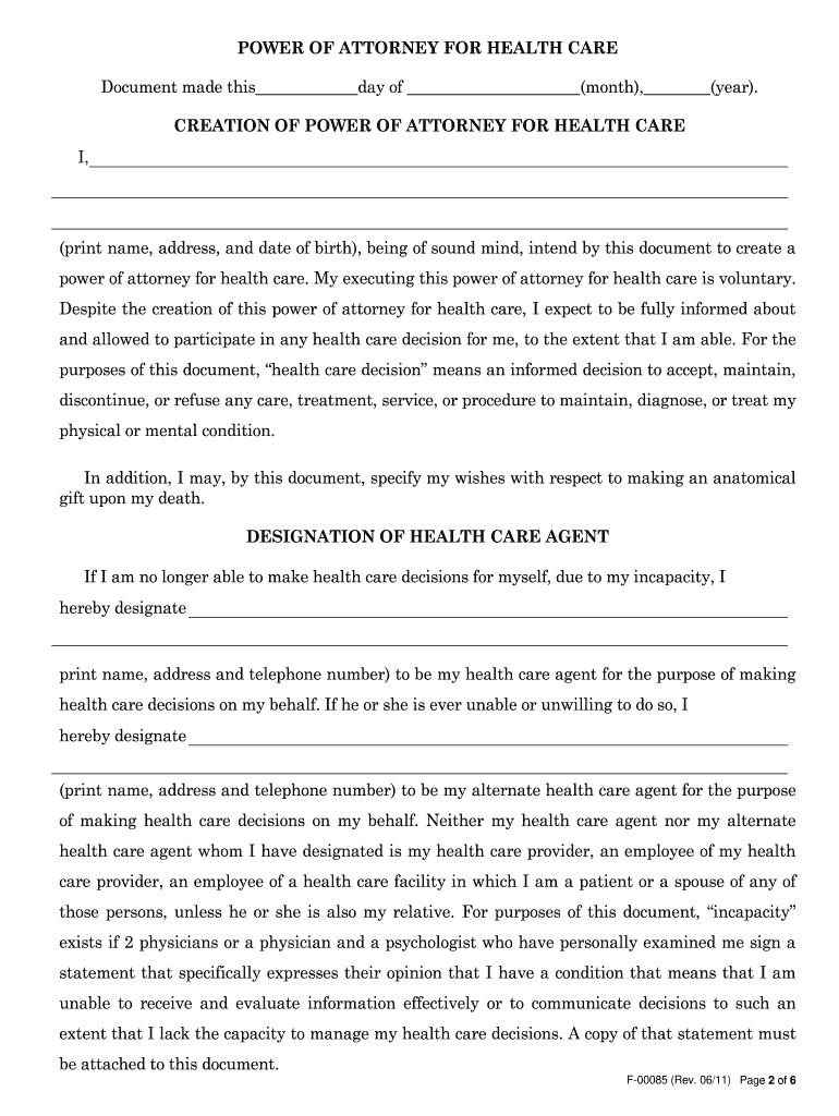  Poa for Selling a House in Wisconsin 2011