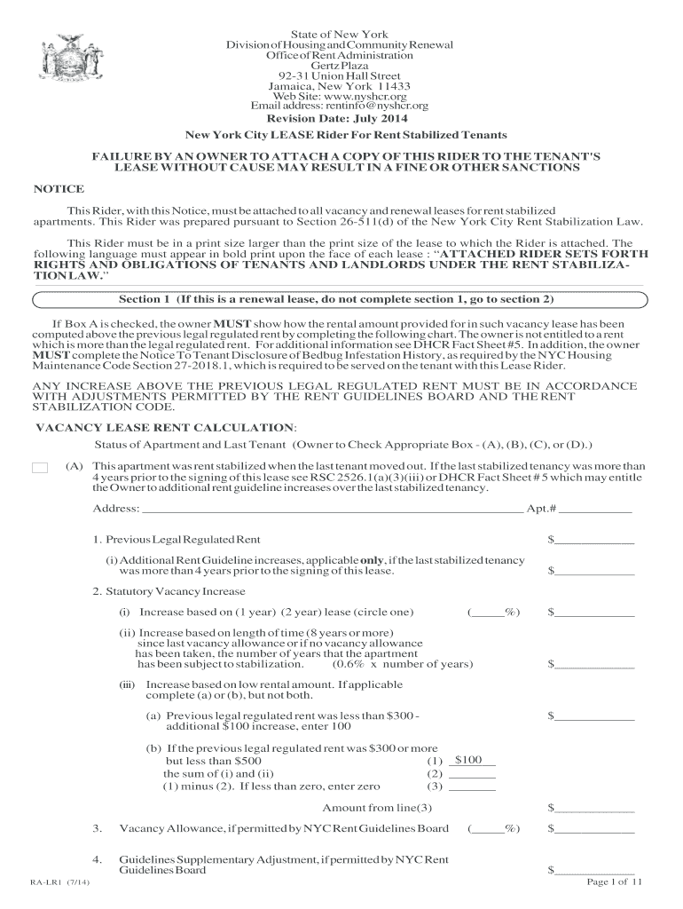 RA LR1 SJ FINAL 7 3 14 P65  Housing Ny  Form