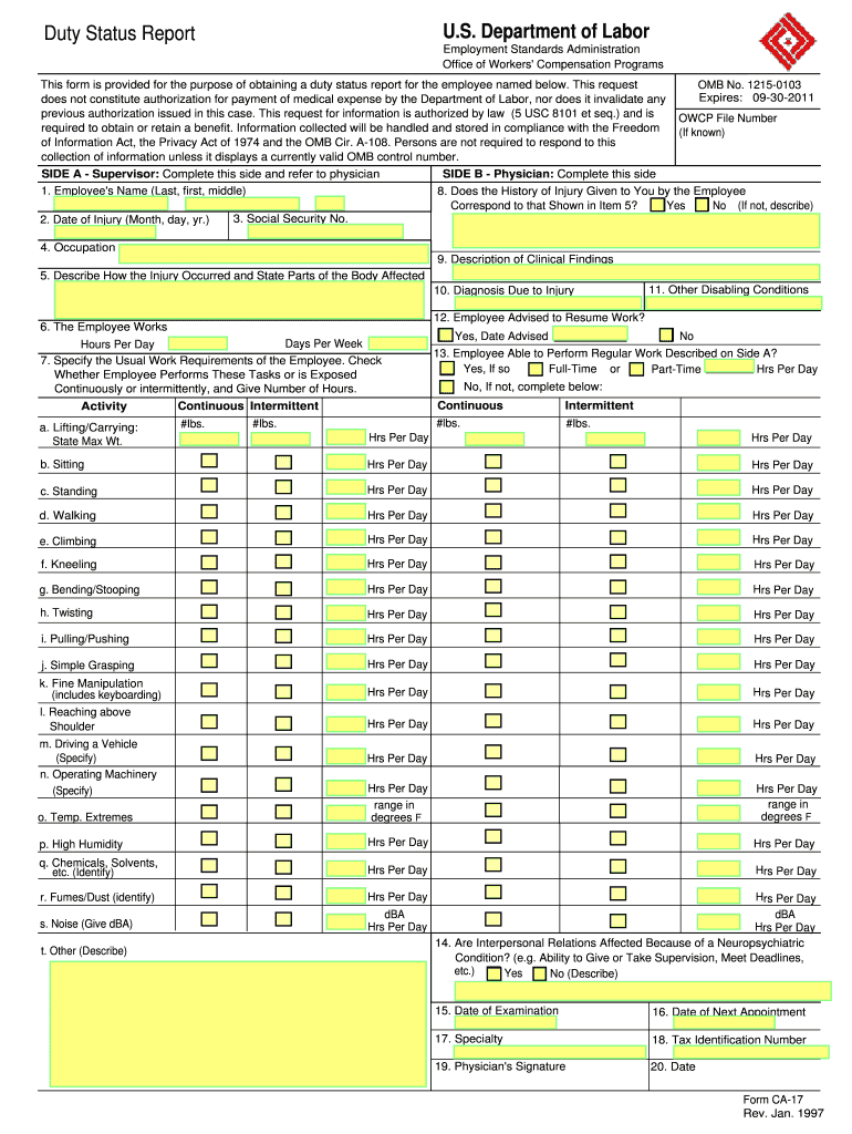 CA 17  Form