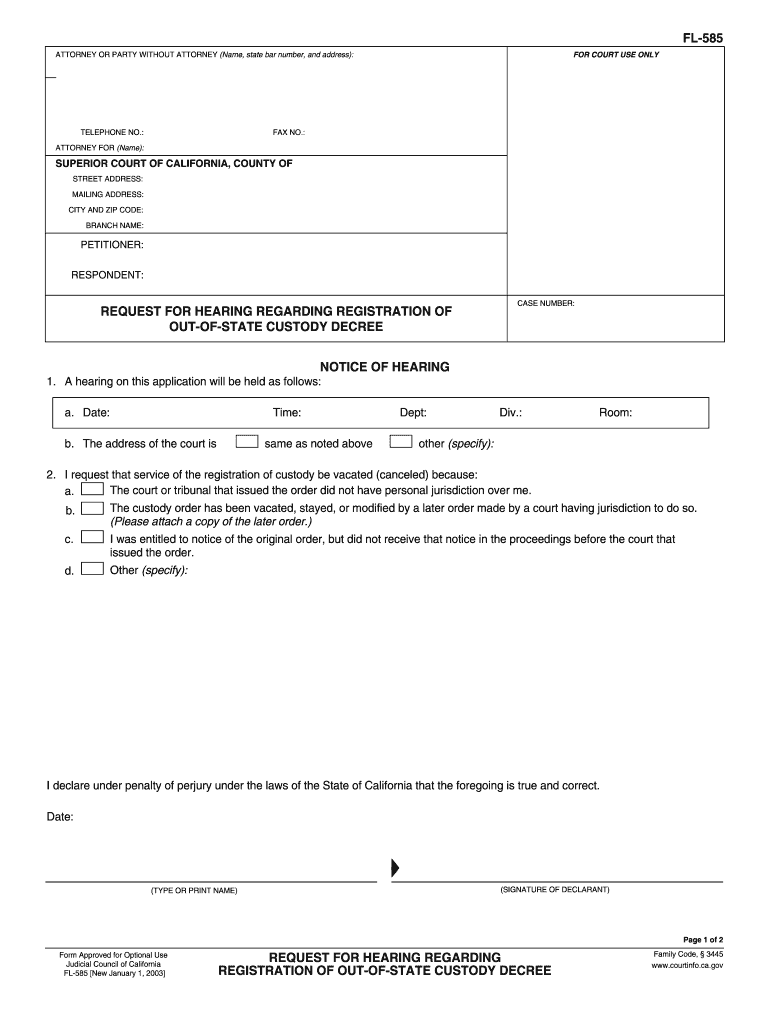 Fl 585  Form