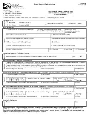 Direct Deposit Authorization Form 4108