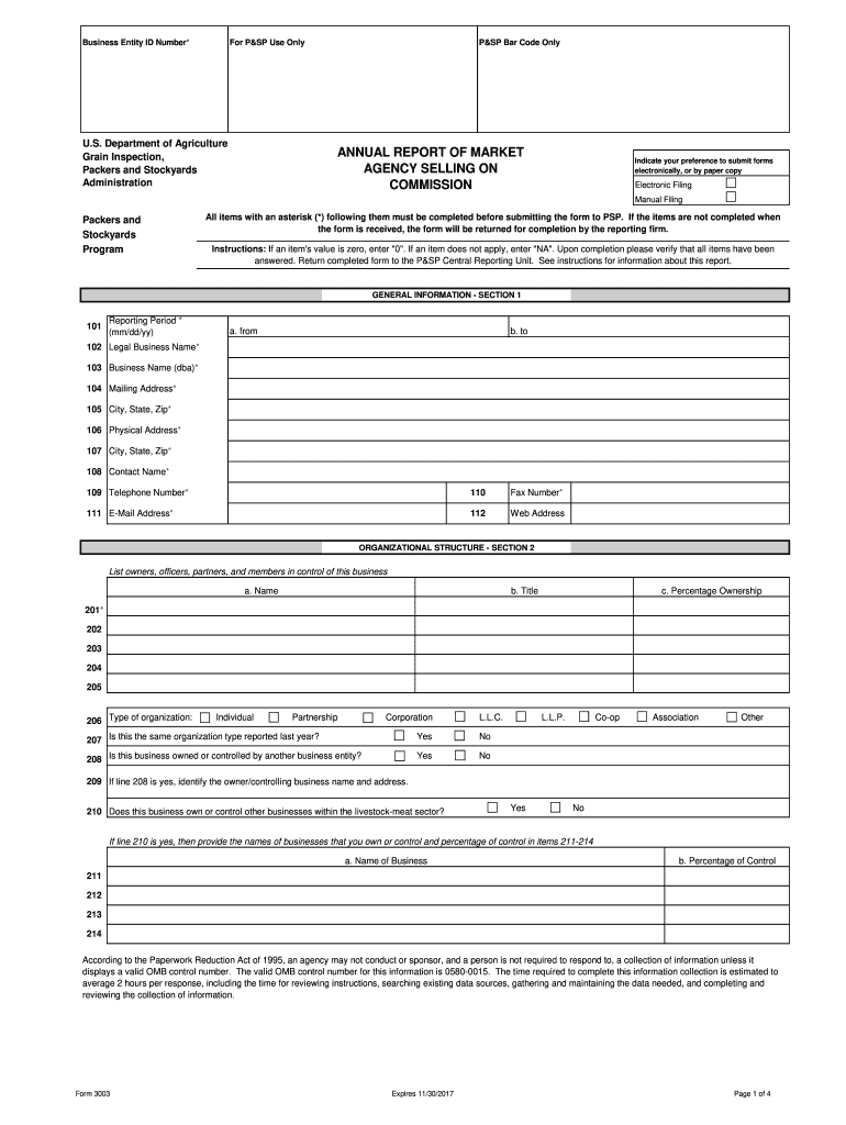  Usda Form 3003 2017-2024