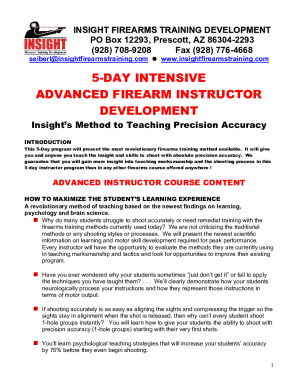 A Printable Course Application PDF Front Sight  Form