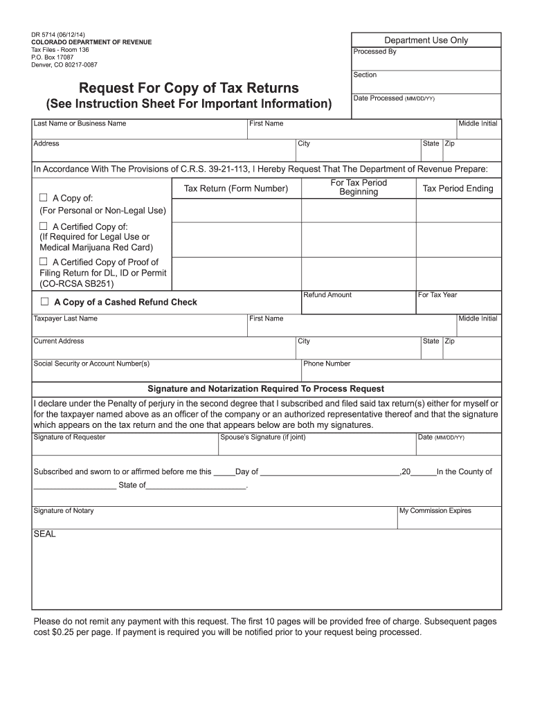 Form Dr 5714 2014