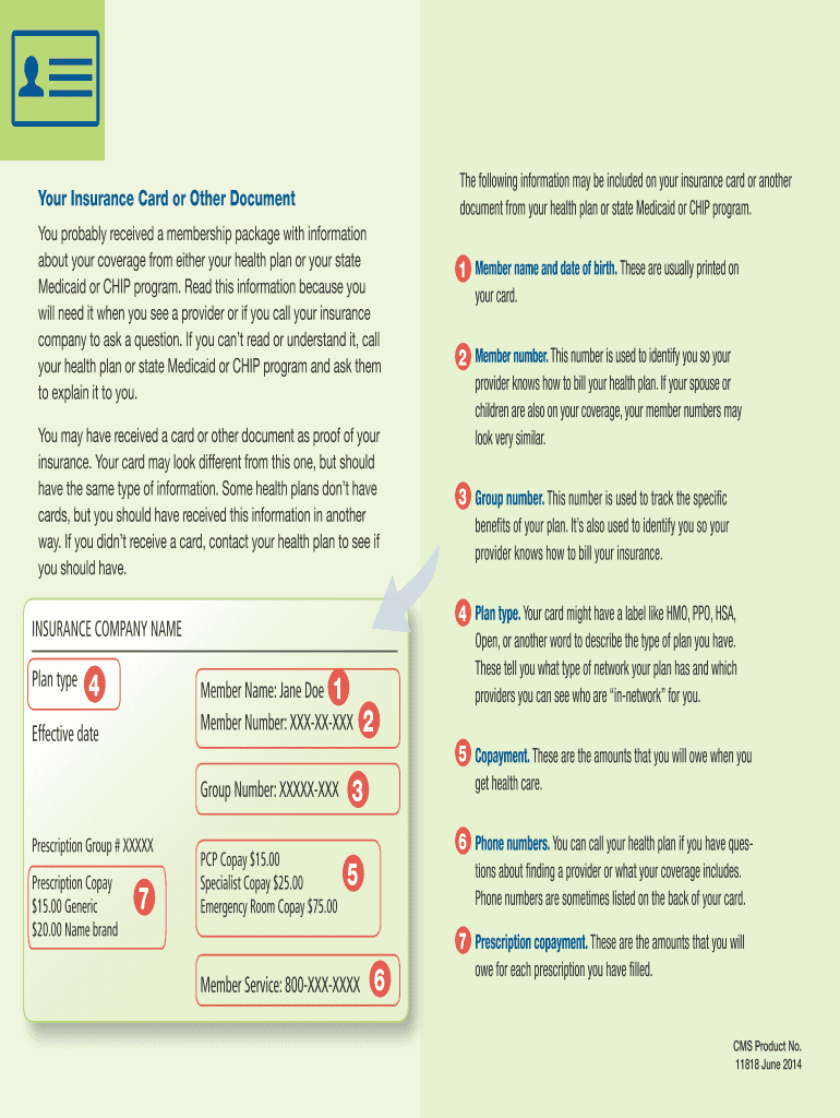  Your Insurance Card or Other Document 2014-2024