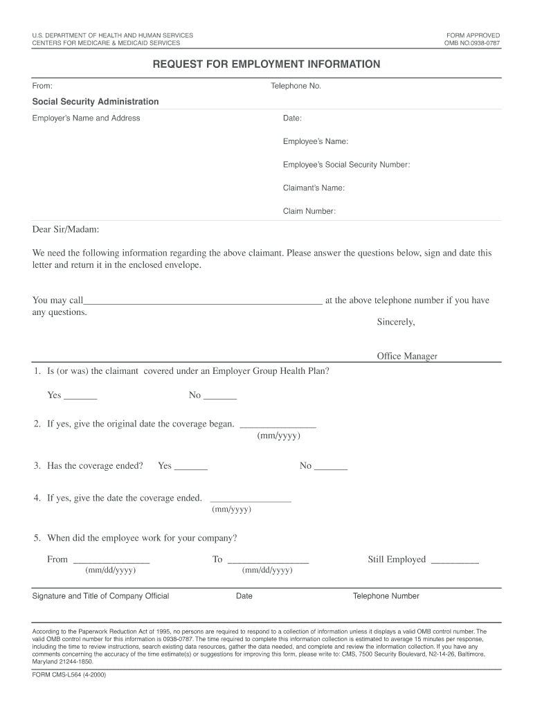  Form Cms L564 2020-2024