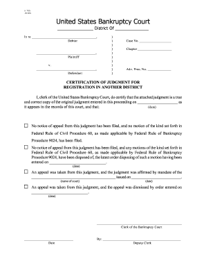 Bankruptcy Form B265