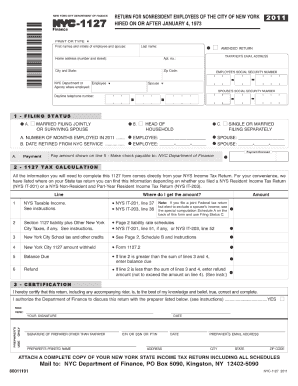Fillable Nyc 1127 Form