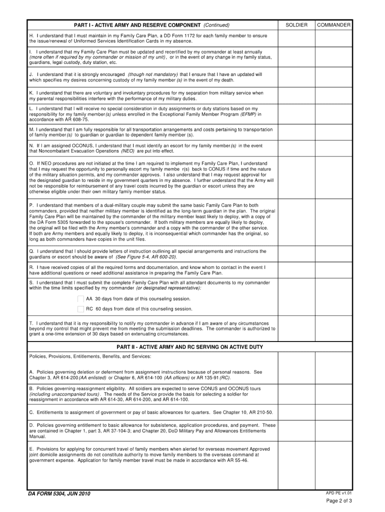 Da Form 5304 Fillable