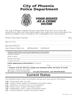 City of Phoenix Police Department Phoenix  Form