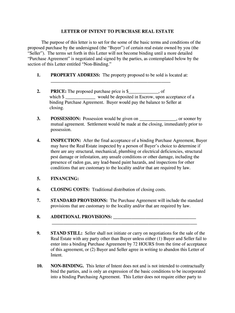 sample letter of intent to purchase goods pdf