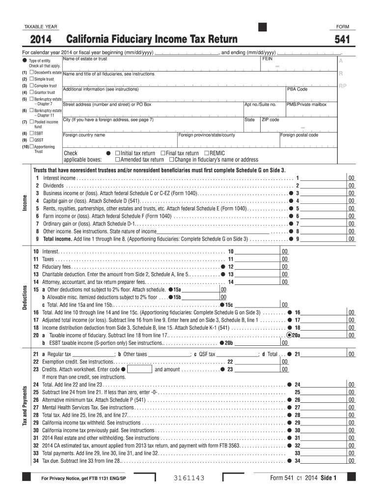  541 Form 2019