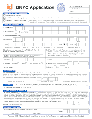 Idnyc Application  Form