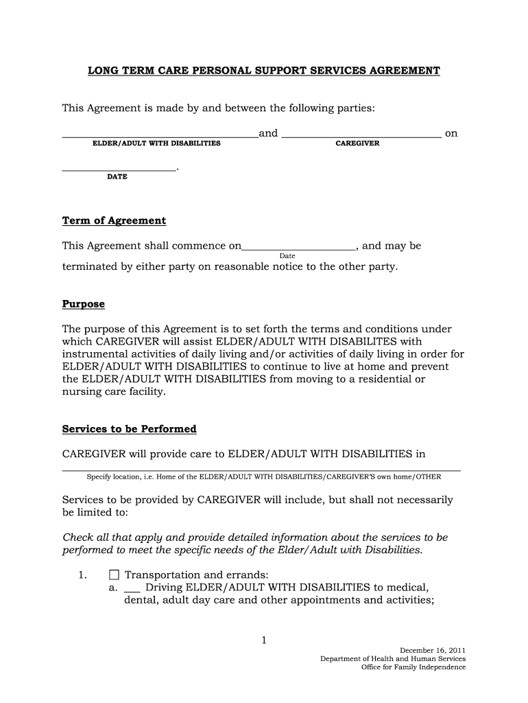 Maine Care Agreement  Form