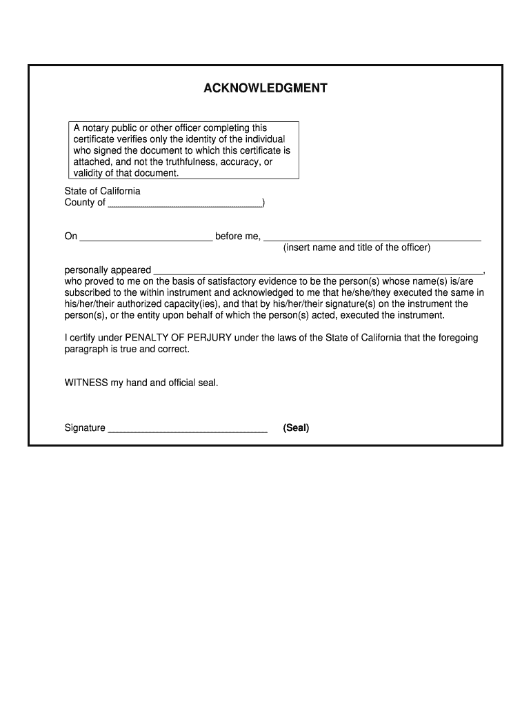 Acknowledgment Form Sample