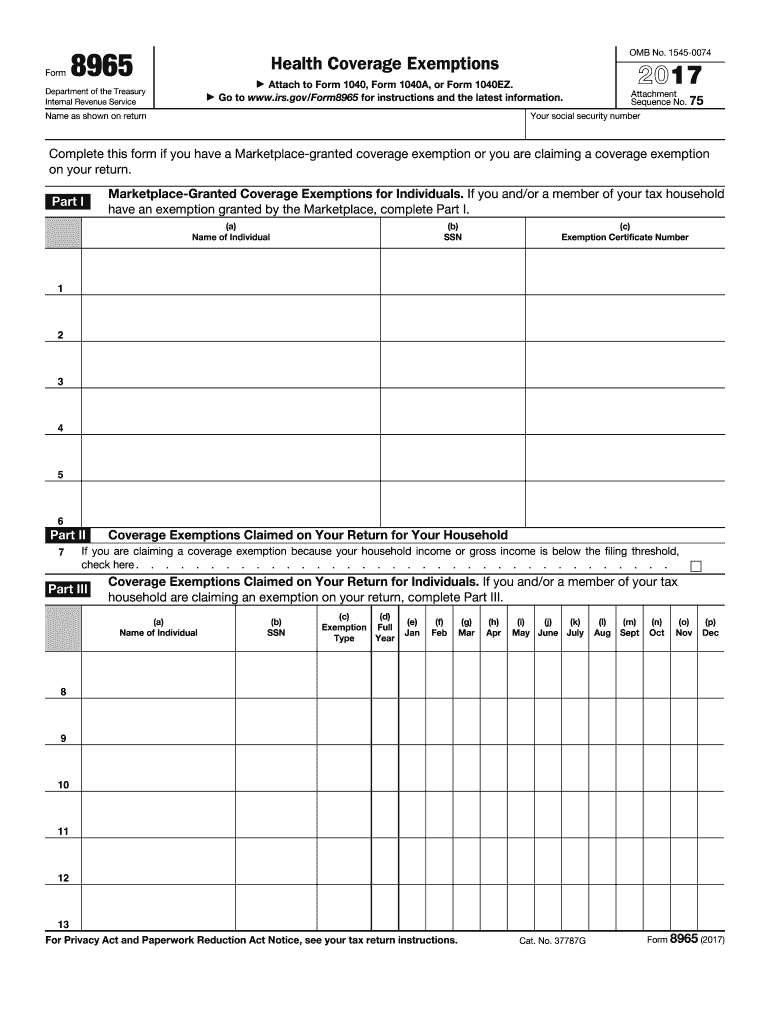  Irs Form 8965 2014