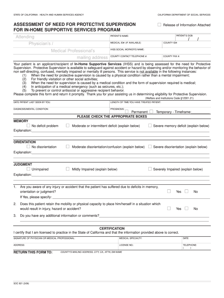  Soc 821 Form 2006-2024