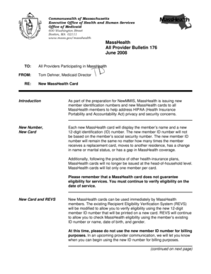 Masshealth Replacement Card  Form