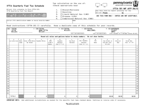 IFTA Quarterly Fuel Tax Schedule IFTA 101  Form