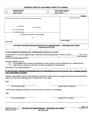 Application Petition For Resentencing Fill Out And Sign Printable Pdf Template Signnow