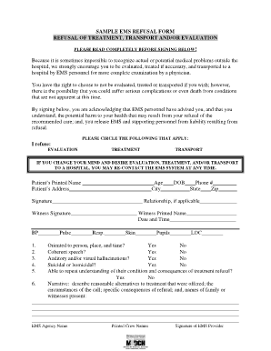 Ambulance Refusal Form