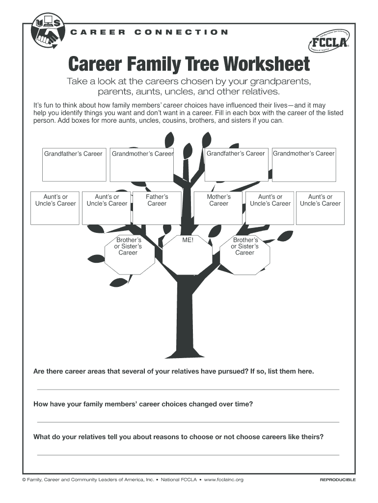 Career Family Tree Worksheet  Form