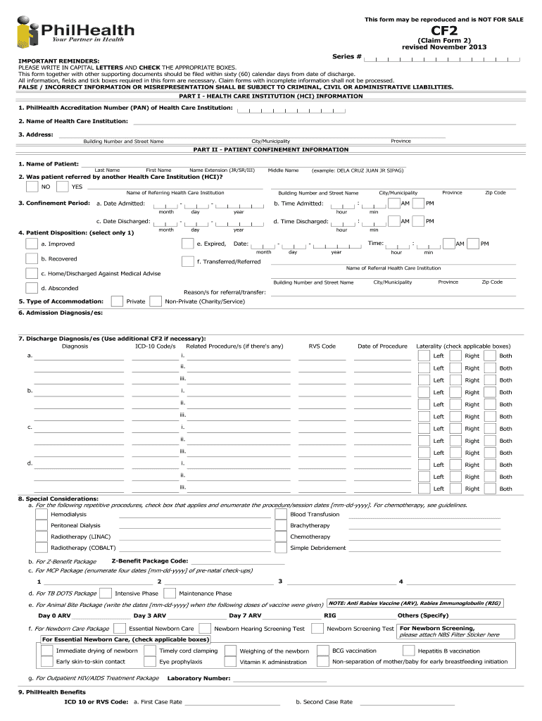 Cf2 Philhealth  Form