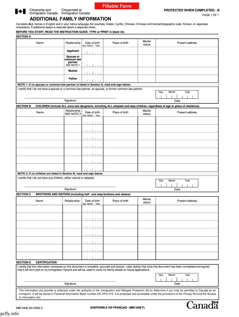 Imm 5406 Form PDF