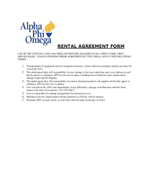 Rental Agreement Form