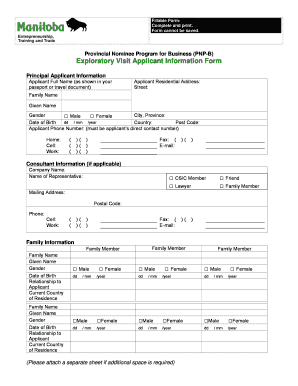 Manitoba Exploratory Visit  Form