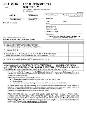 Pittsburgh Ls 1 Form