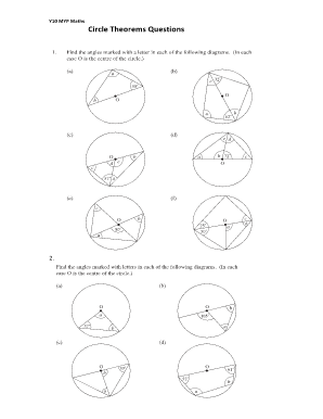 Circle Theorems Mixed Questions  Form
