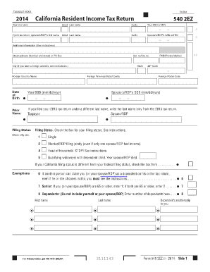 California Tax Return  Form