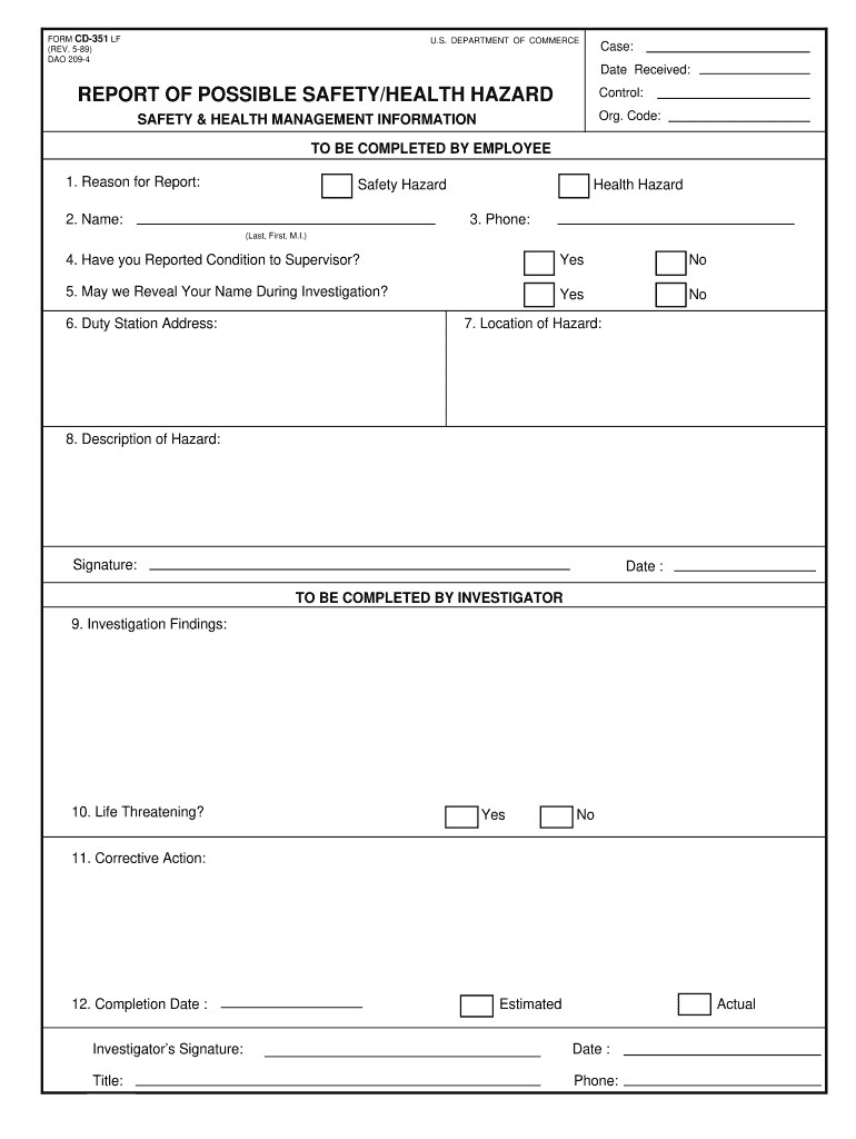 Osha Health Hazard Reports Online  Form