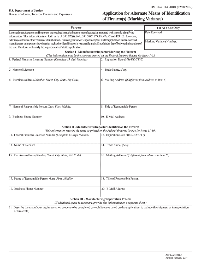 ATF F 3311 4  Atf  Form