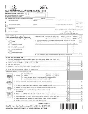 Idaho Income Tax Form 40 Tax Idaho