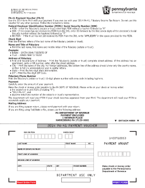 PA 41 Payment Voucher PA 41 PA V  Form