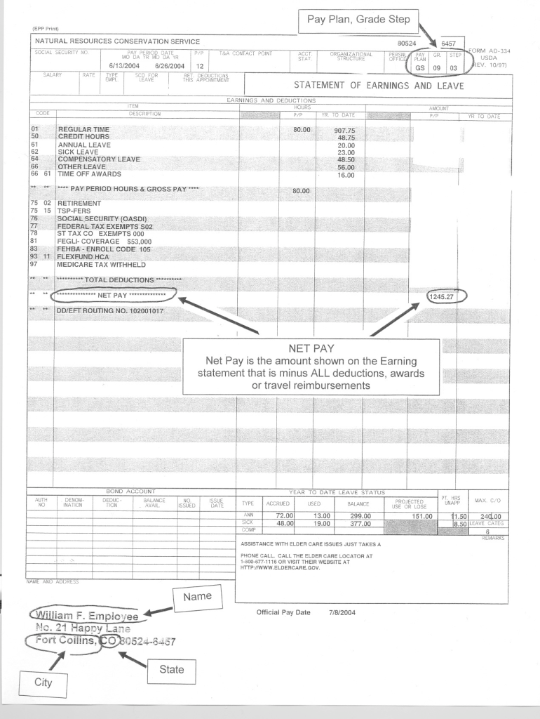 What Does Form Ad 334 Look Like