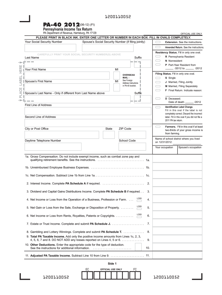  Pa 40 Form 2019