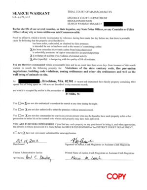 Search Warrant Form