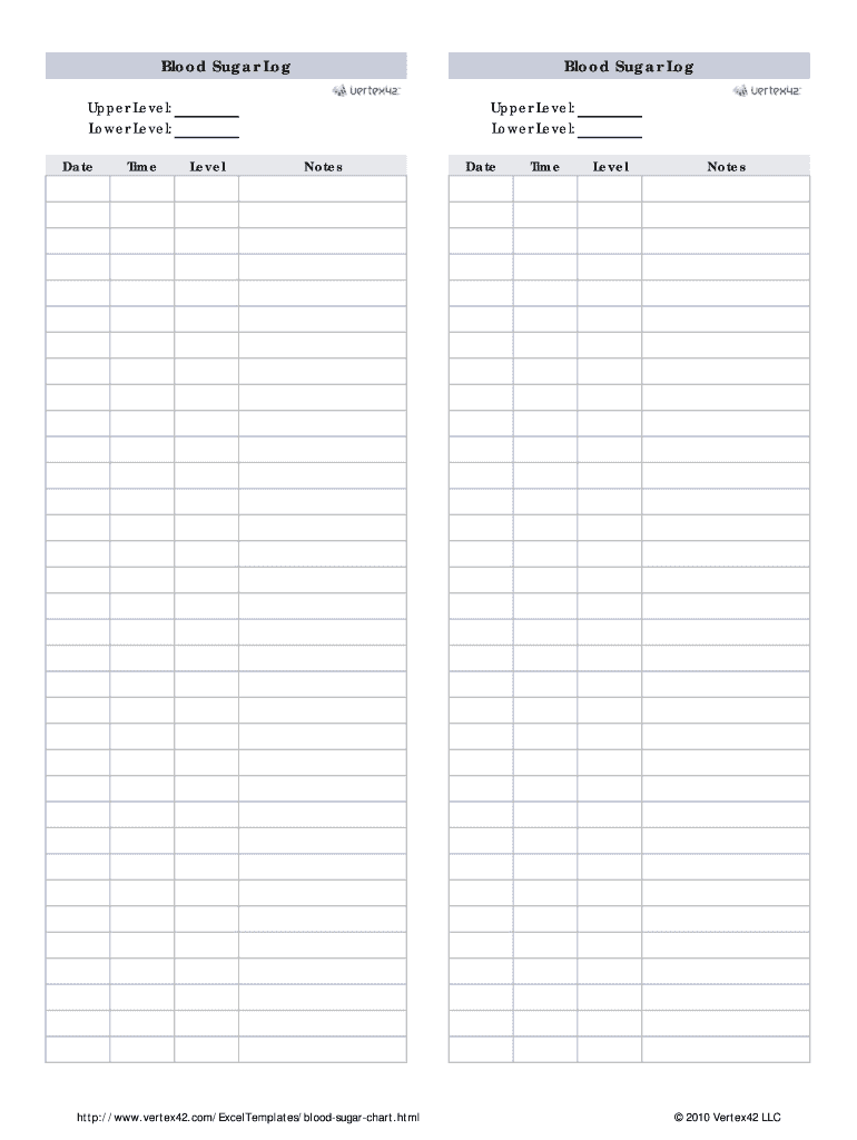 Printable Calorie Log  Form