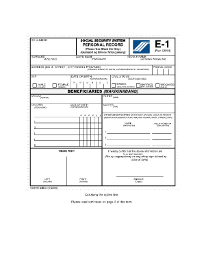 Sss E1 Form