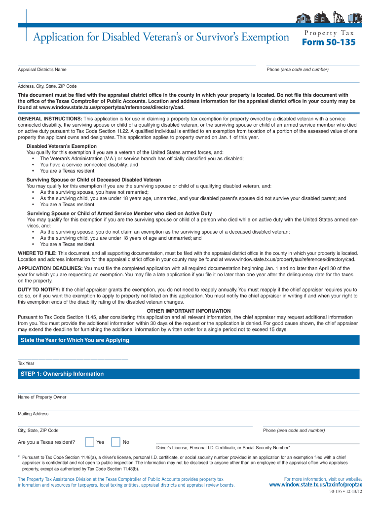  Texas 50 135  Form 2013