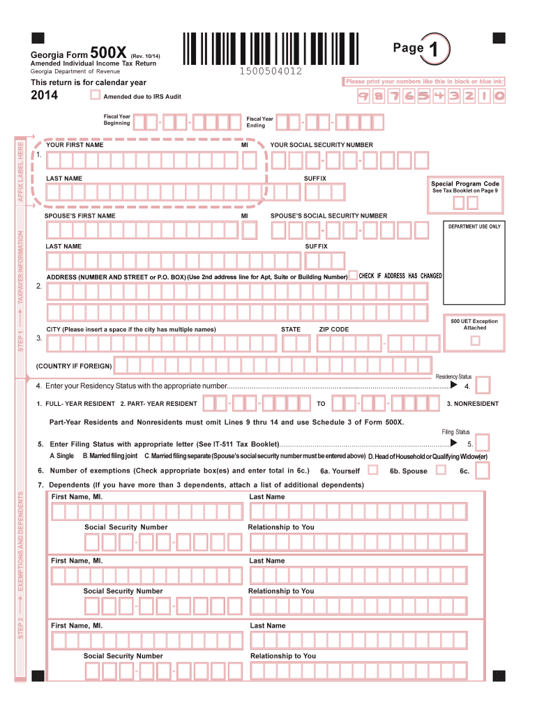 Georgia 500x Form Fill Out And Sign Printable PDF Template SignNow