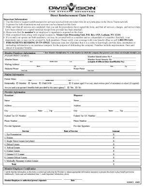 Davis Vision Reimbursement Deadline  Form