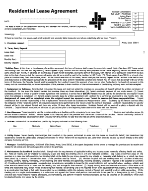 Arnold Mandell Lease Agreement  Form