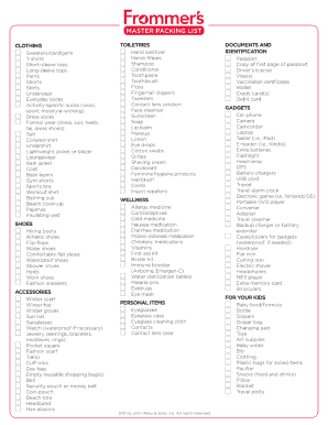 Tor1 Packing List Sample  Form