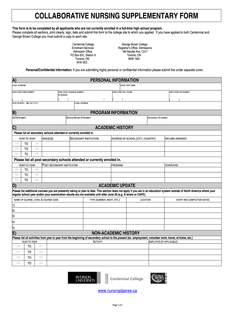 Collaborative Nursing Form